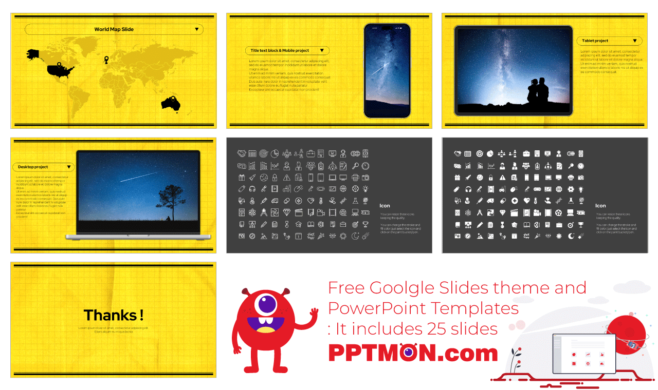 Black and Yellow Google Slides Themes PowerPoint Template