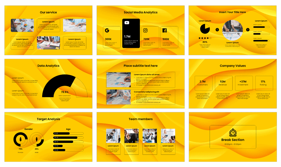 Wavy Project Presentation Templates - Google Slides & PowerPoint