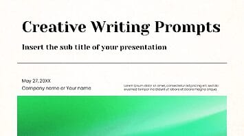 Creative Writing Prompts Free Google Slides PowerPoint Template