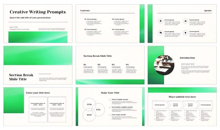 Creative Writing Prompts Free Google Slides PowerPoint Template