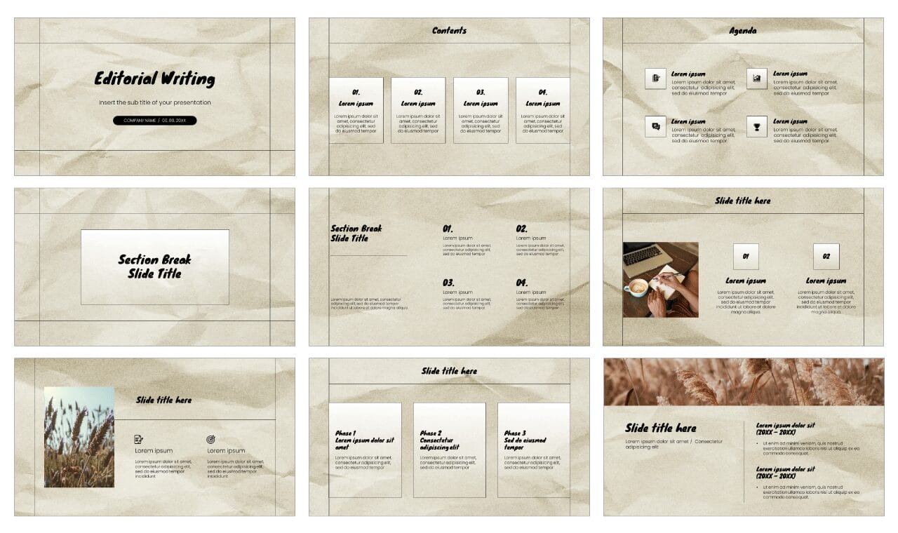 Editorial Writing Google Slides Themes PowerPoint Templates