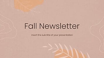 Fall Newsletter Presentation Templates - Google Slides PowerPoint