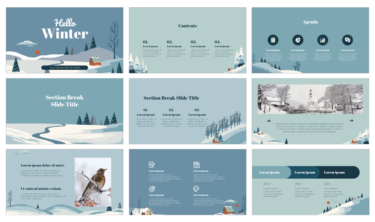 Hello Winter Google Slides Themes PowerPoint Templates