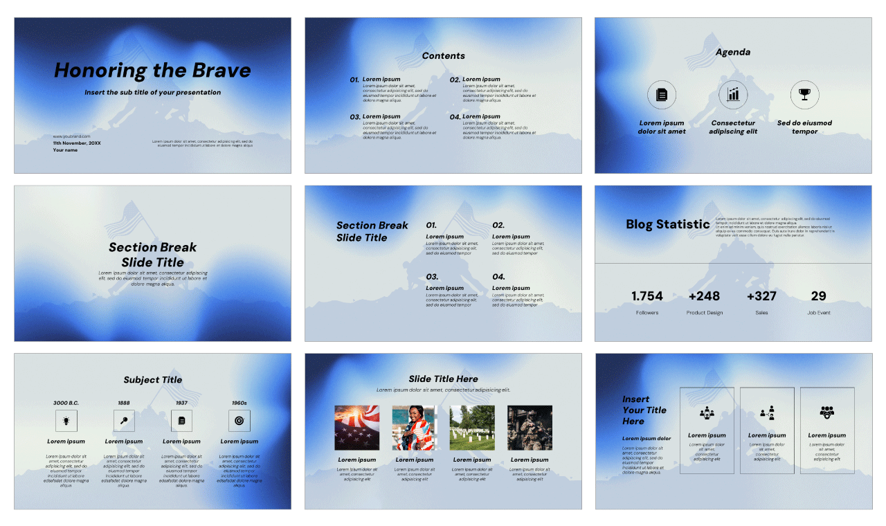 Honoring the Brave Free Google Slides Theme PowerPoint Templates