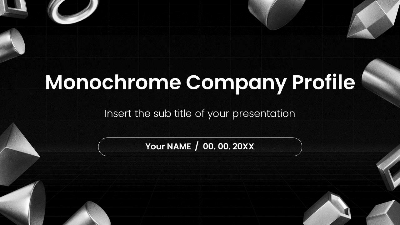 Machine Profile Template Video Monochrome Company Profile Free Presentation Templates