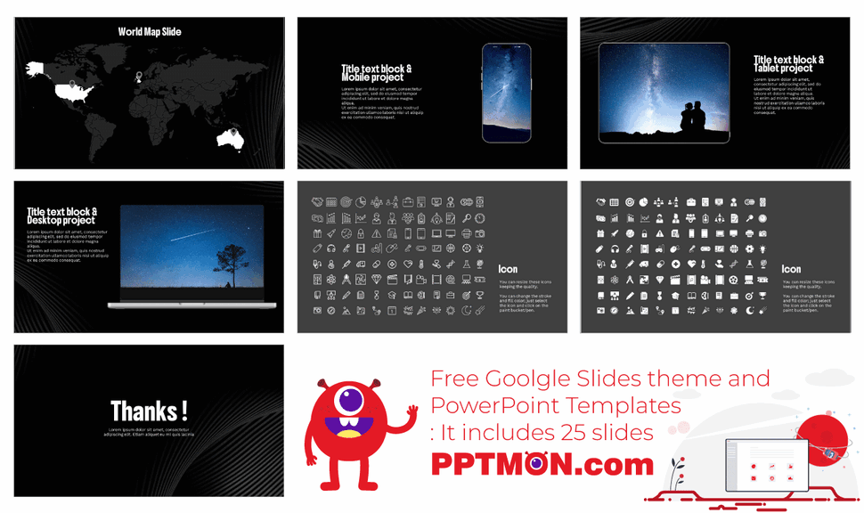 Black Minimalist Presentation Templates - Google Slide PowerPoint