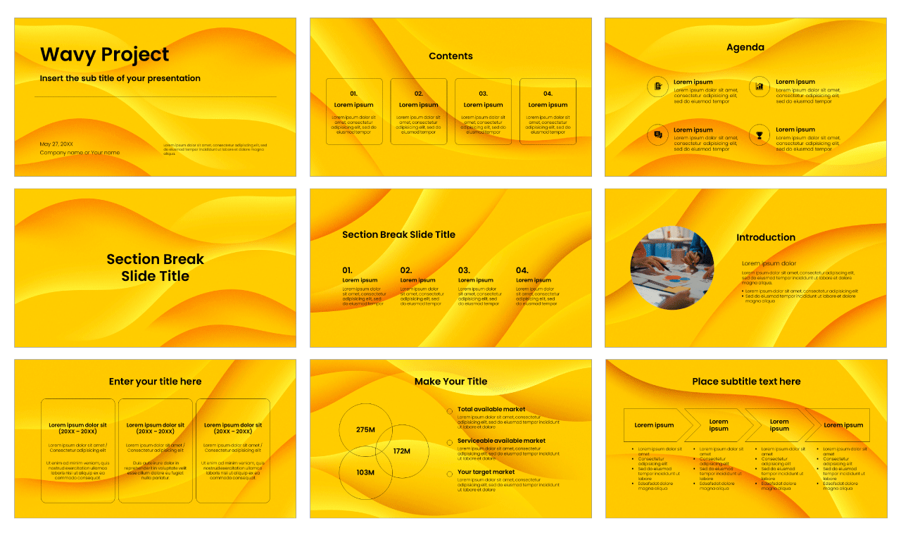 Wavy Project Google Slides Themes PowerPoint Templates