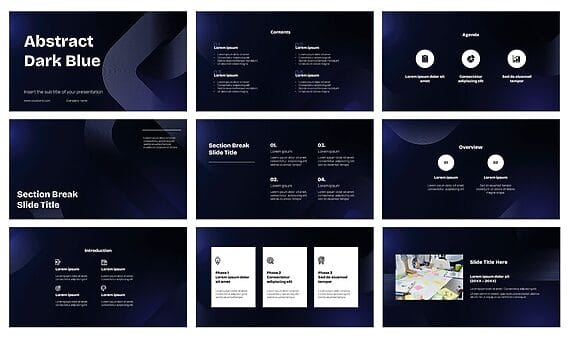 Abstract Dark Blue Google Slides Themes PowerPoint Templates
