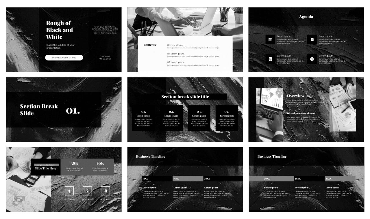 Black and White Free Google Slides Themes PowerPoint Templates
