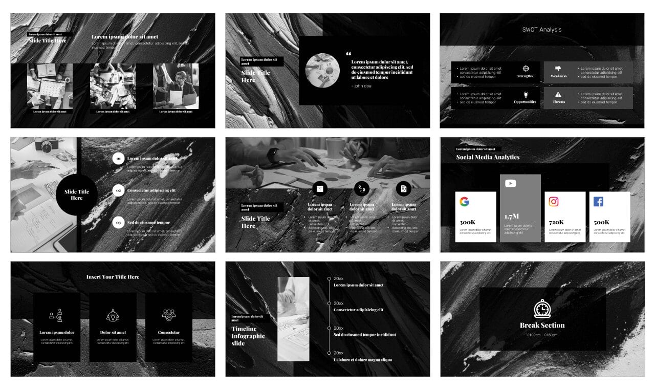 Black and White Google Slides Themes PowerPoint Templates