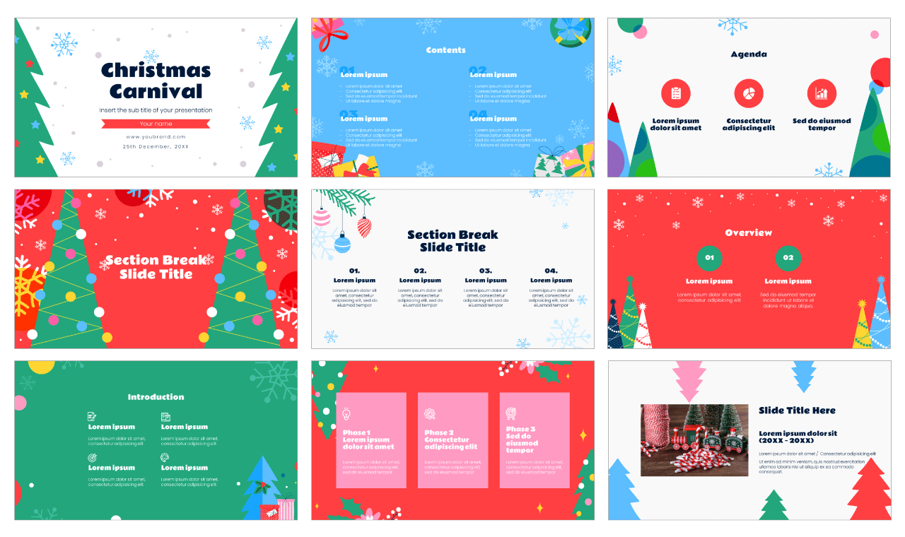 Christmas Carnival Google Slides Themes PowerPoint Templates