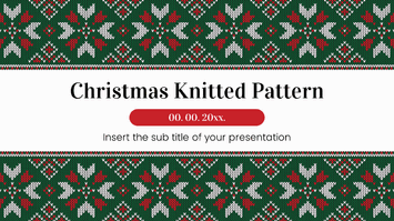 Christmas Knitted Pattern Google Slides PowerPoint Templates