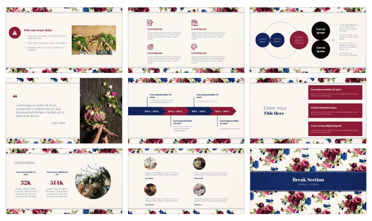 Floral Pattern Free Google Slides Themes PowerPoint Templates