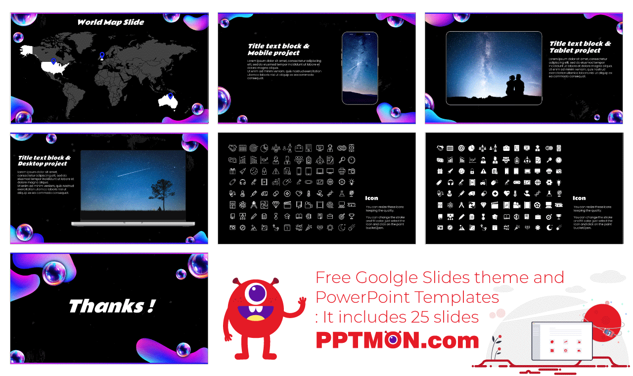 Futuristic Neon Party Google Slides Themes PowerPoint Templates