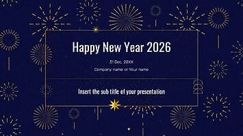 Happy New Year 2026 Google Slides Theme PowerPoint Template