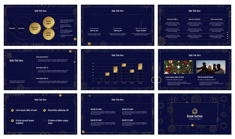Happy New Year 2026 Google Slides Theme PowerPoint Template