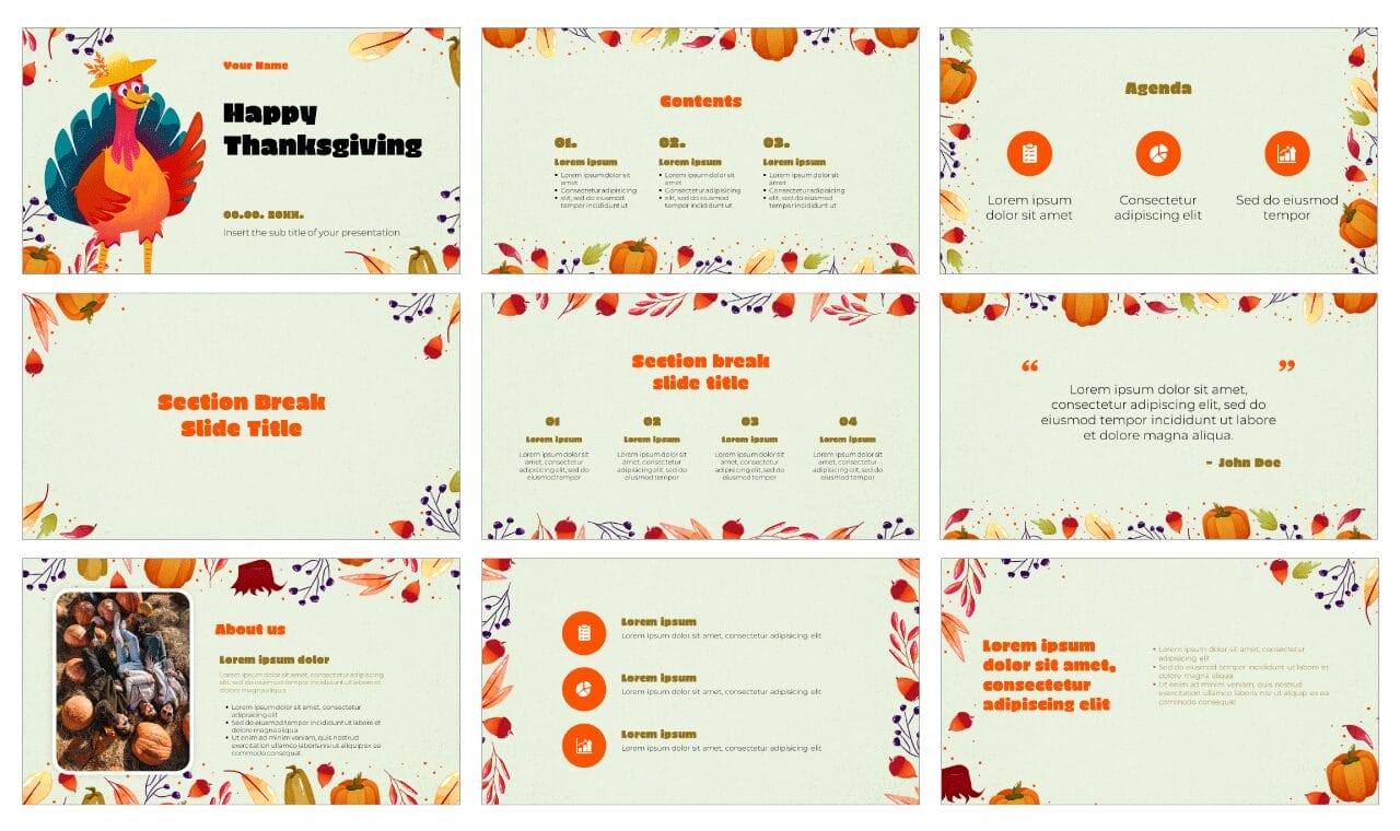 Happy Thanksgiving Google Slides Themes PowerPoint Templates