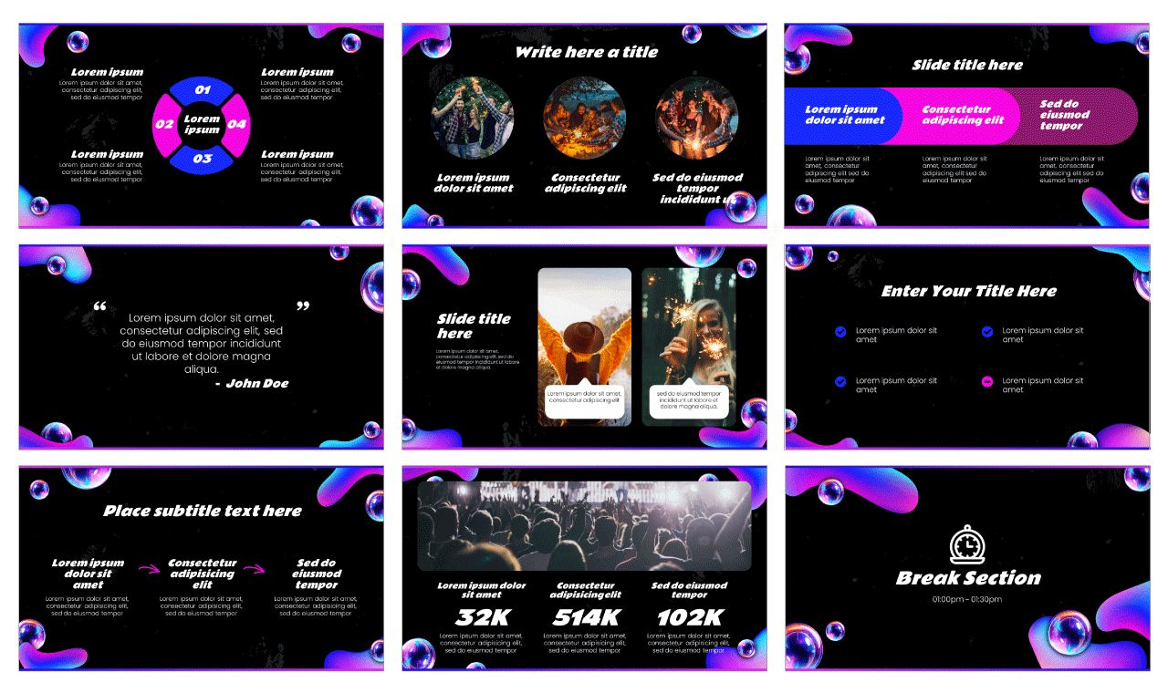 Modern Neon Party Google Slides Themes PowerPoint Templates