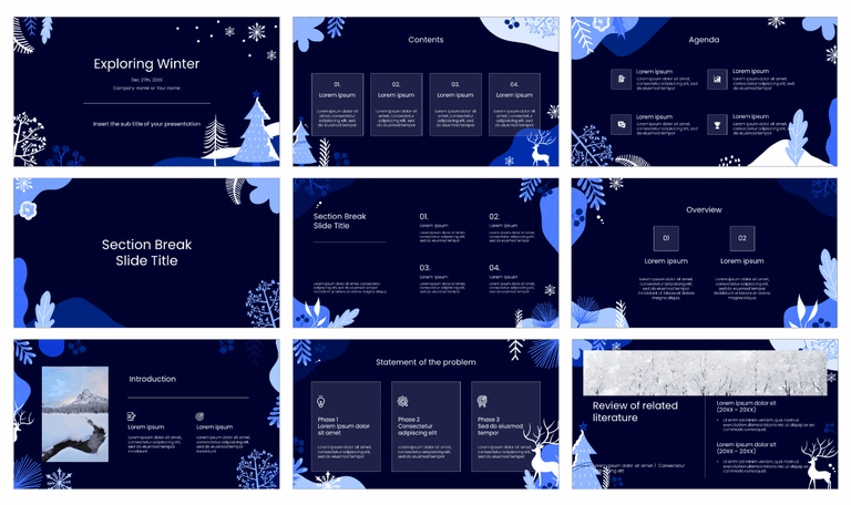 Winter Program Slides Exploring Winter Free Presentation Templates - Google Slides PPT