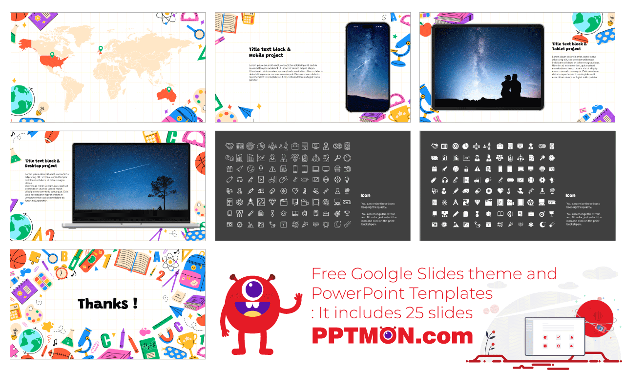 Back to School Supply Free Google Slides Themes PowerPoint Templates