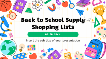 Back to School Supply Shopping Lists Google Slides PPT Template