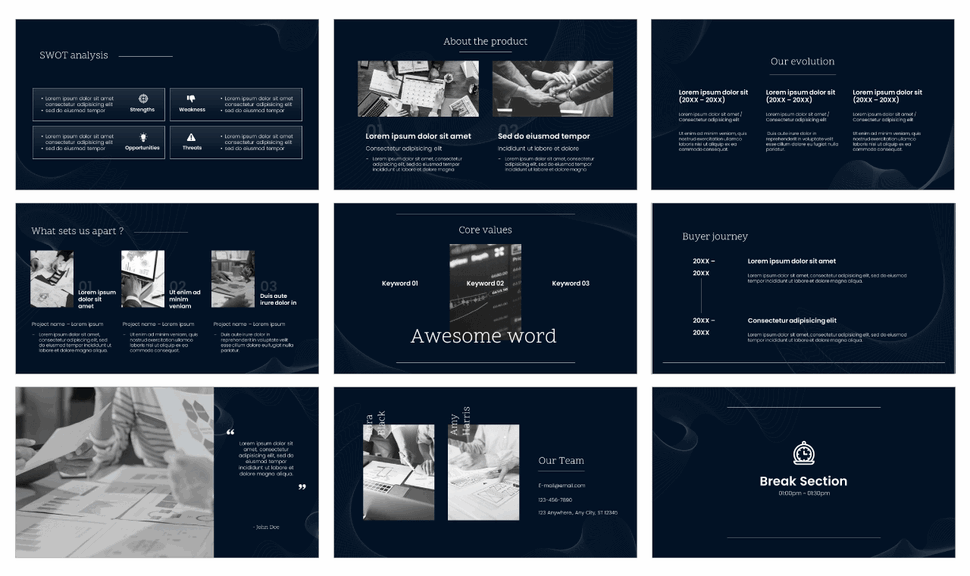 Minimalist Lines Pitch Deck Google Slides PowerPoint Templates