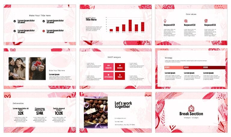 Valentine's Seamless Pattern Google Slides PowerPoint Templates