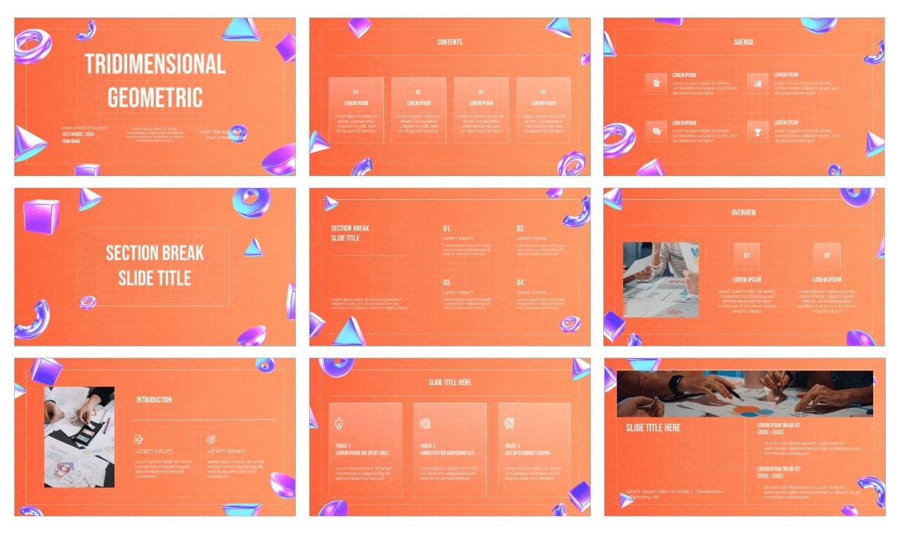 3D Geometric Free Google Slides Themes PowerPoint Templates