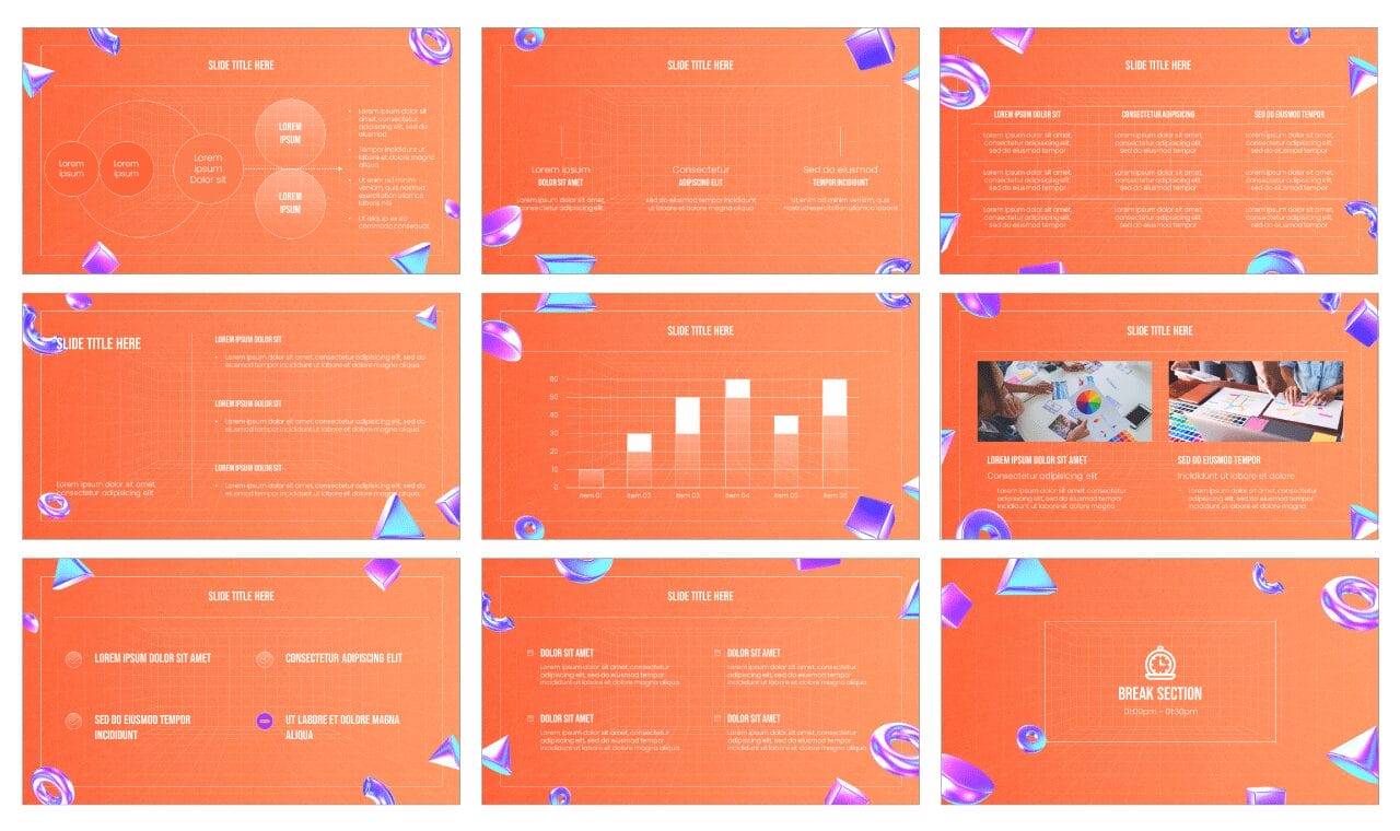 3D Geometric Google Slides Themes PowerPoint Templates
