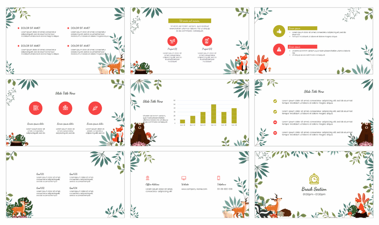 Forest Animals Free Presentation Templates - Google Slides PPT