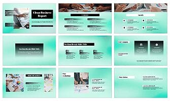 Clean Business Report Google Slides Theme PowerPoint Template