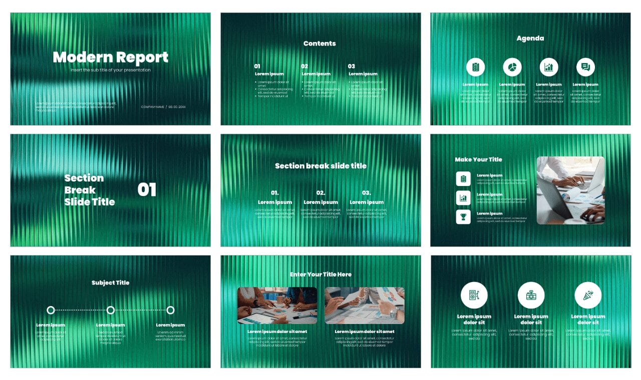 Modern Report Google Slides Themes PowerPoint Templates