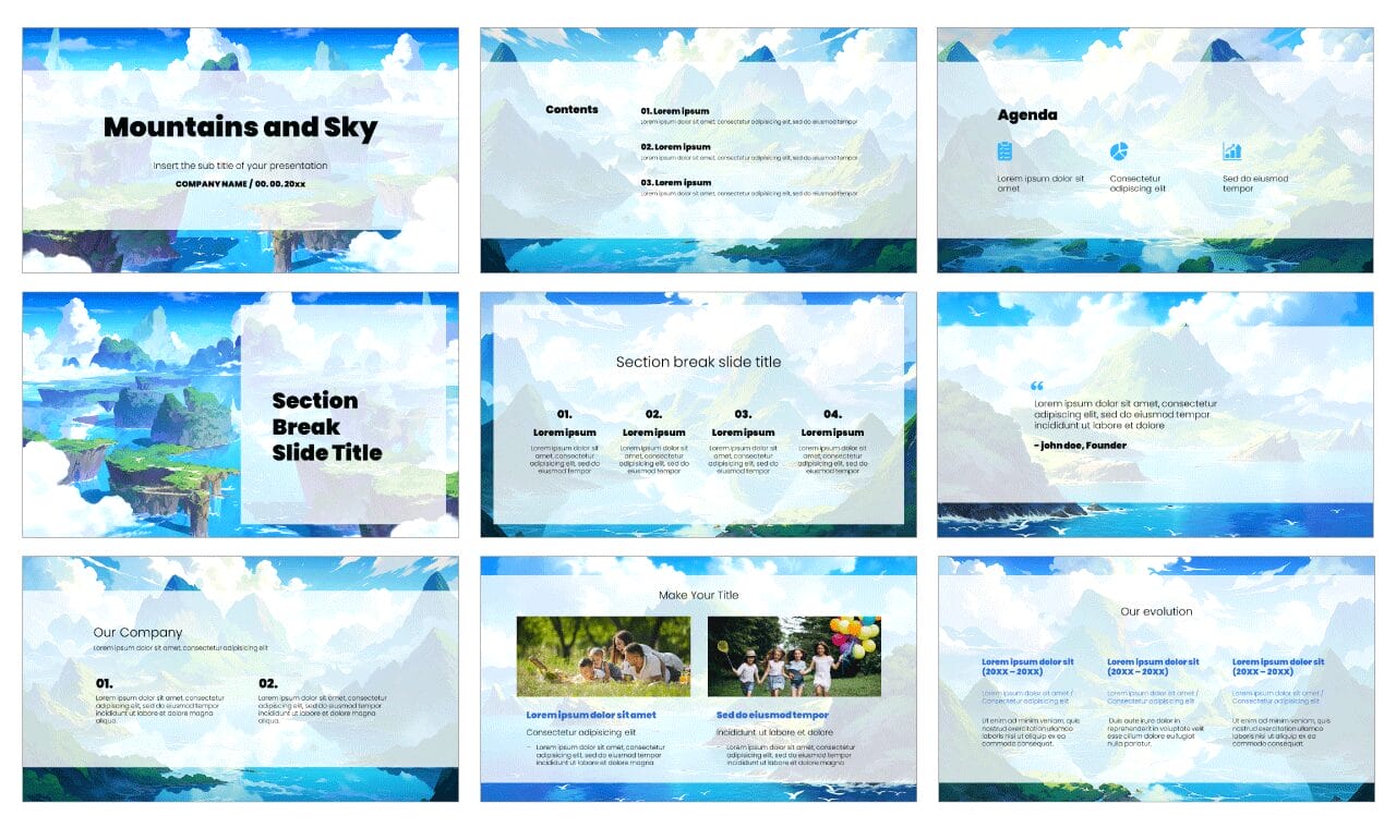 Mountains Sky Free Google Slides Themes PowerPoint Templates