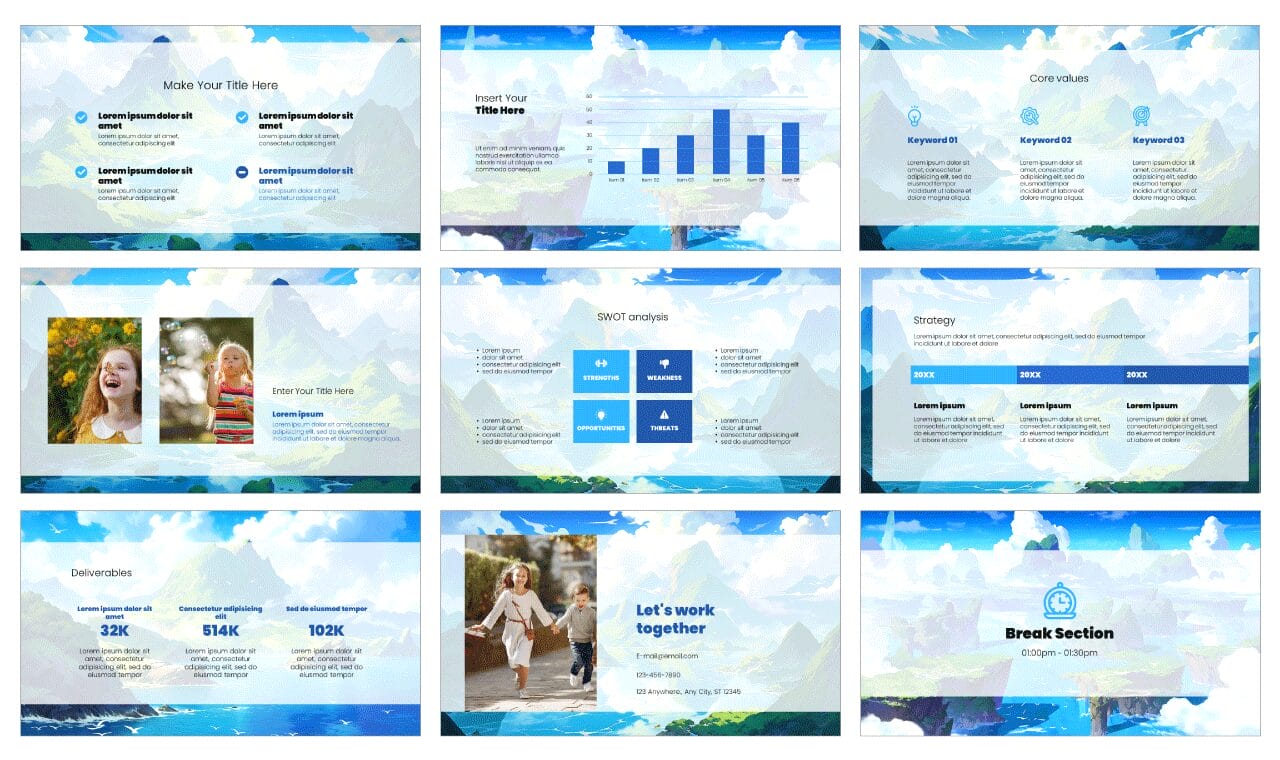 Mountains Sky Google Slides Themes PowerPoint Templates