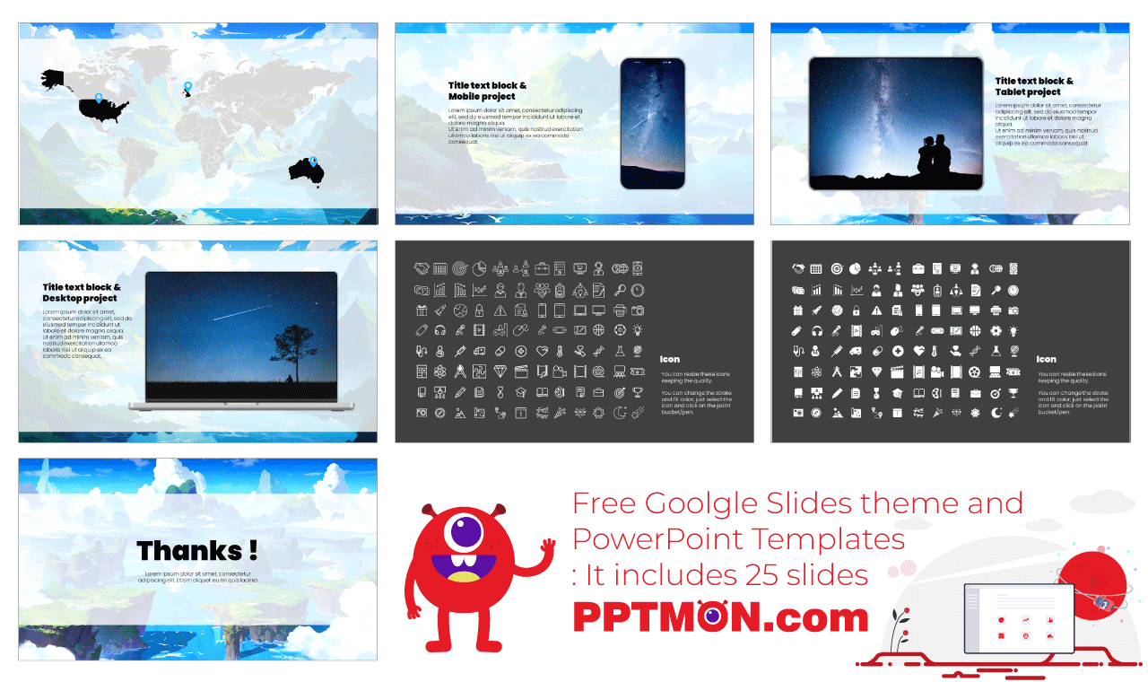 Mountains and Sky Google Slides Theme PowerPoint Template