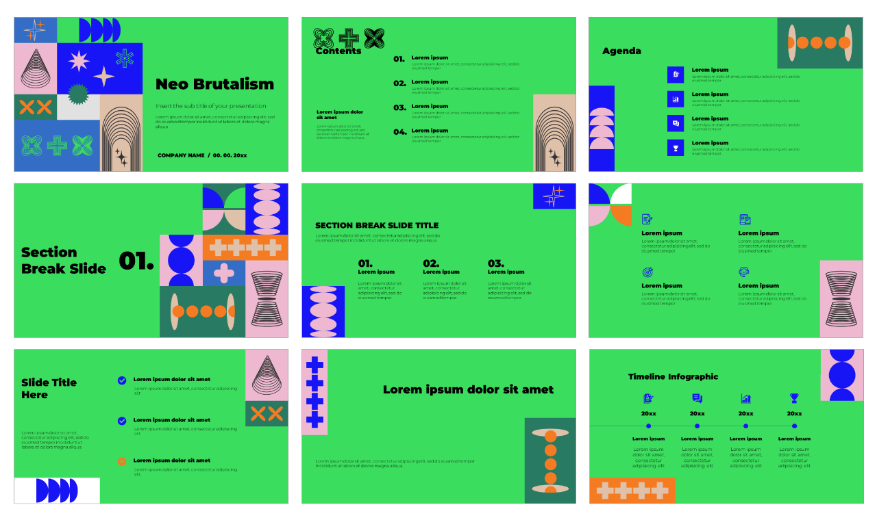 Neo Brutalism Google Slides Themes PowerPoint Templates