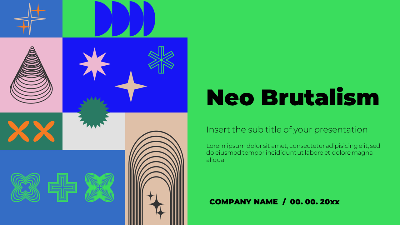 Neo Slide Design Neo Brutalism Presentation Templates - Google Slides PowerPoint
