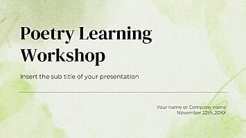 Poetry Learning Workshop Google Slides PowerPoint Templates