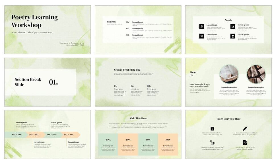 Poem Presentation Examples Poetry Learning Workshop Google Slides PowerPoint Templates