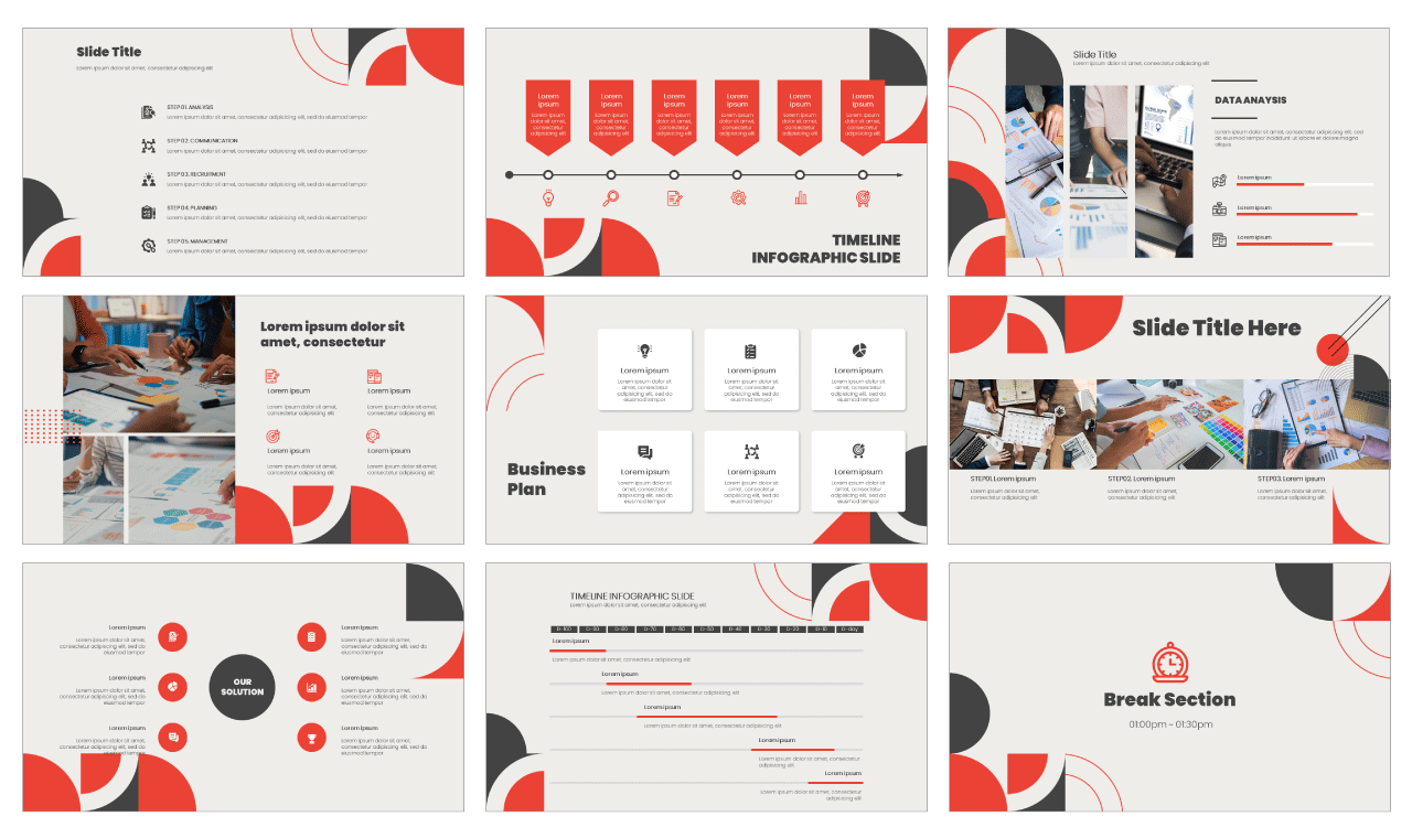 Red and Black Creative Google Slides Themes PowerPoint Templates