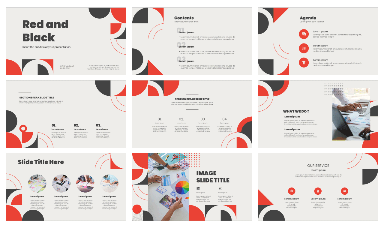 Red and Black Google Slides Themes PowerPoint Templates