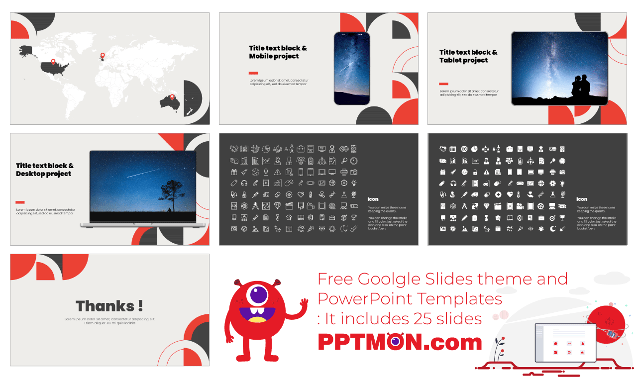 Red and Black Pattern Google Slides Themes PowerPoint Templates