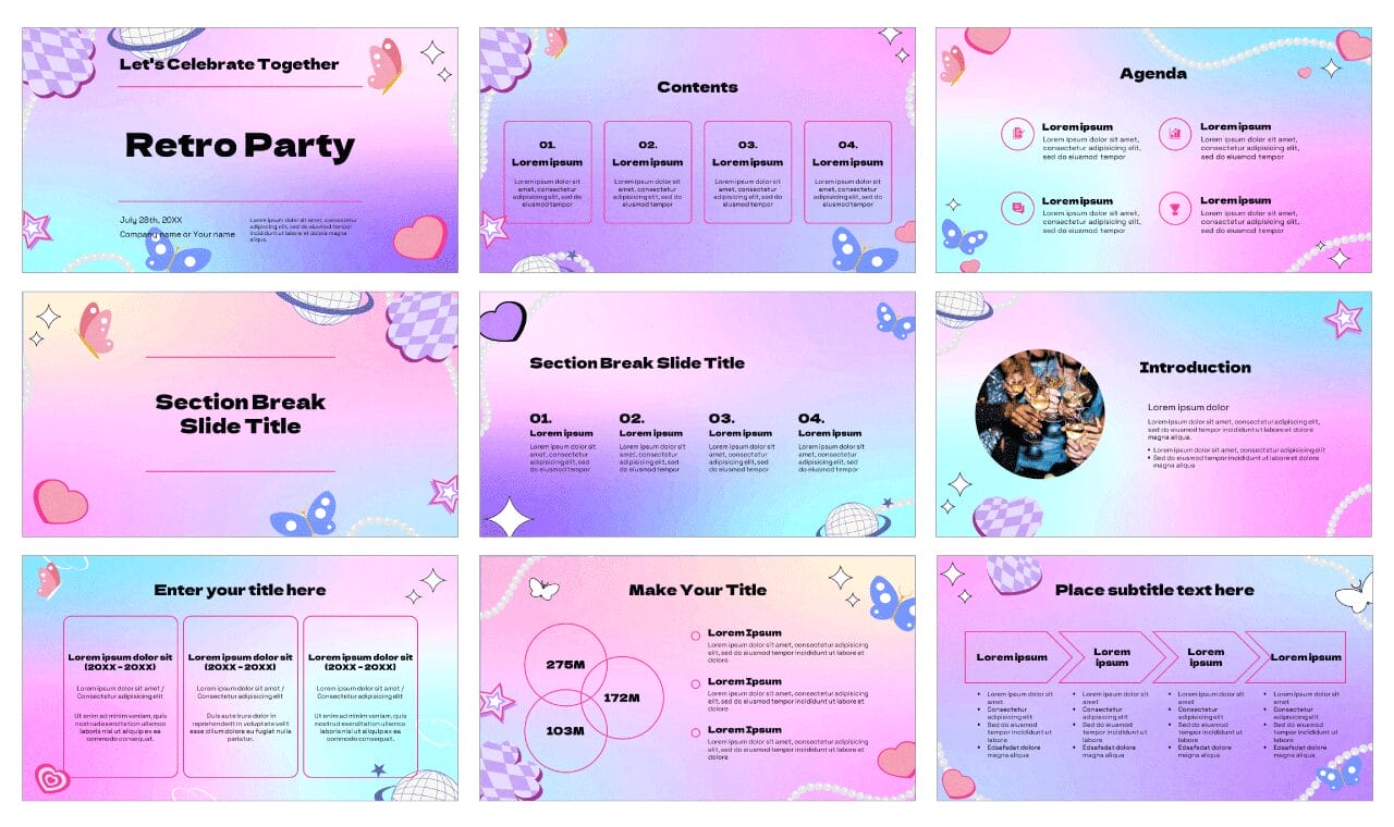 Retro Party Google Slides Themes PowerPoint Templates