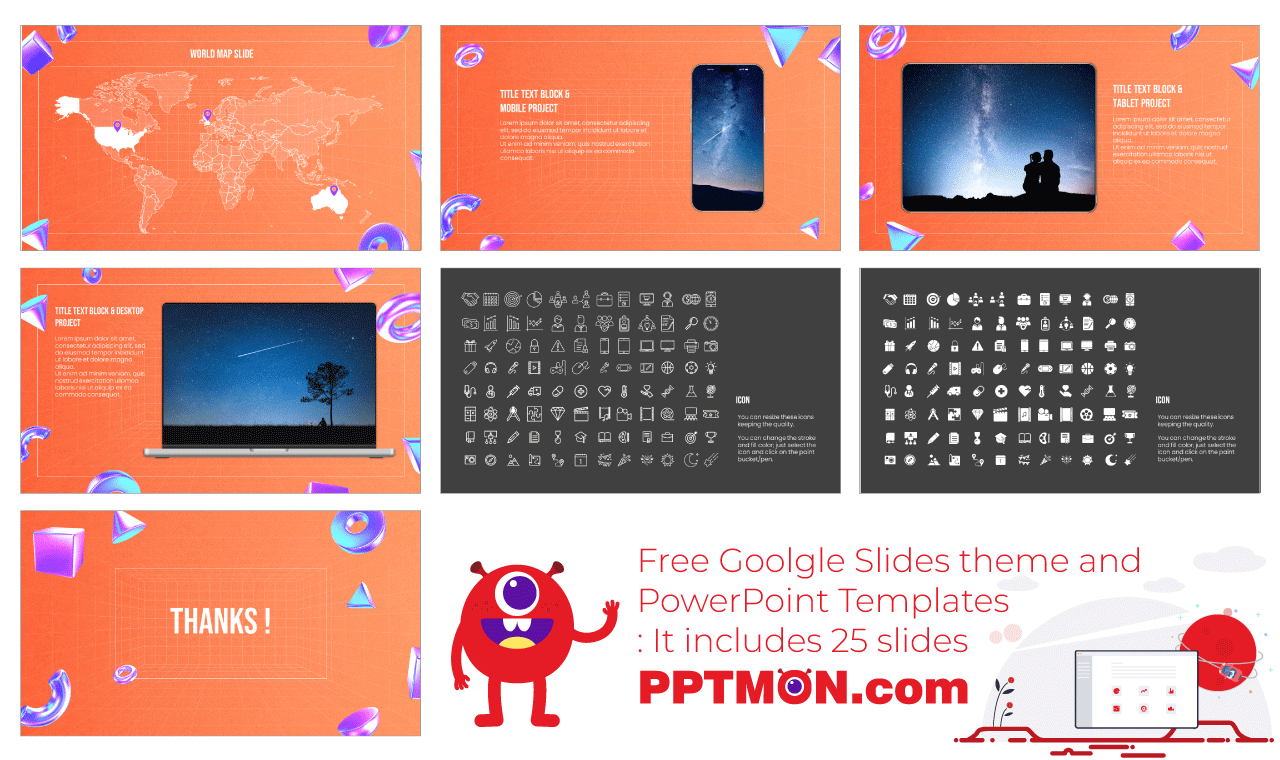 Tridimensional Geometric Google Slides Themes PowerPoint Templates