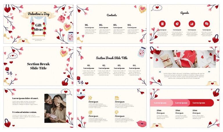 Valentine's Day Gift Ideas Free Google Slides PowerPoint Template