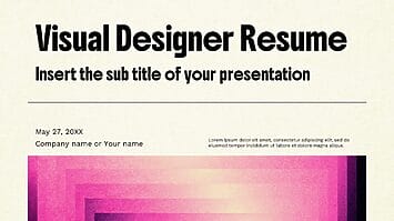 Visual Designer Resume Free Google Slides PowerPoint Template