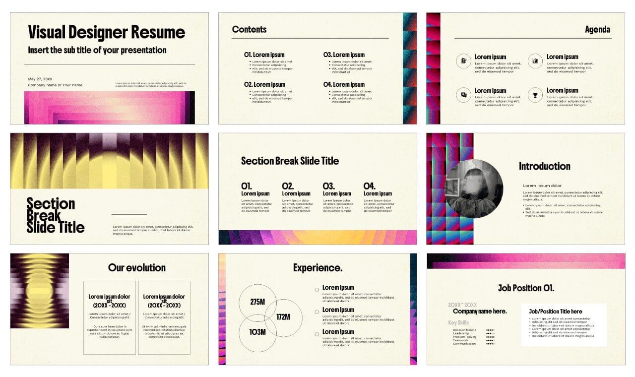 Visual Designer Resume Google Slides Themes PowerPoint Templates