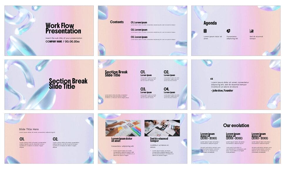 Work Flow Presentation Template - Google Slides and PowerPoint