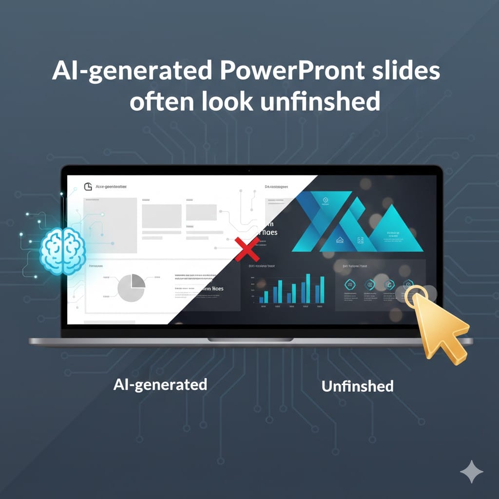 AI-generated PowerPoint slides often look unfinished