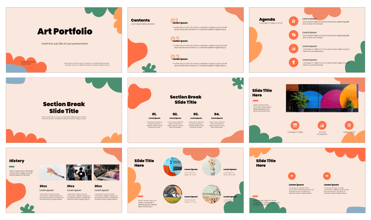 Art Portfolio Google Slides Themes PowerPoint Templates